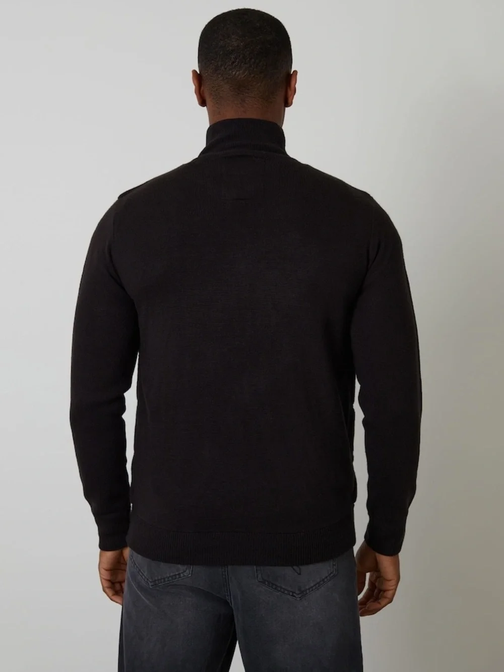Threadbare Men's Navy Zip-Up Quilted Knit Marsden Sweater